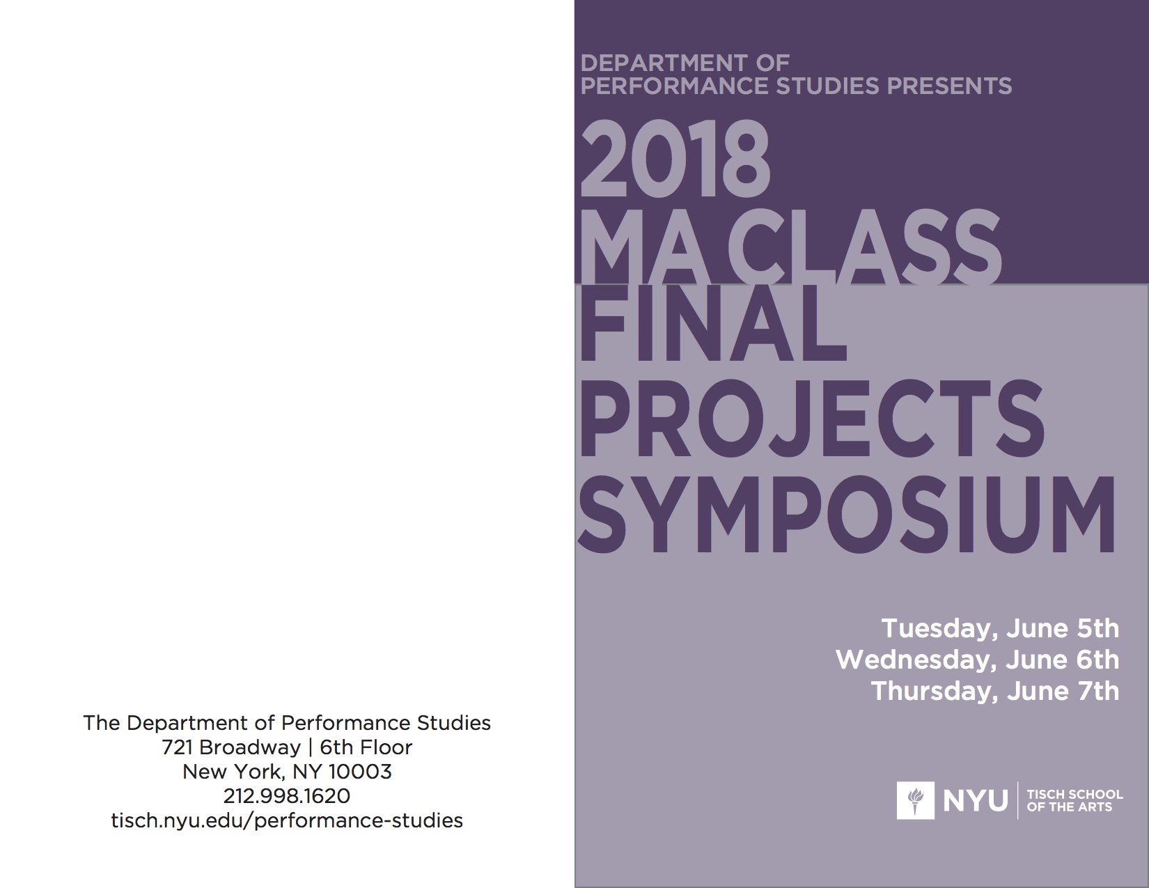 2018 M.A. Final Projects Symposium